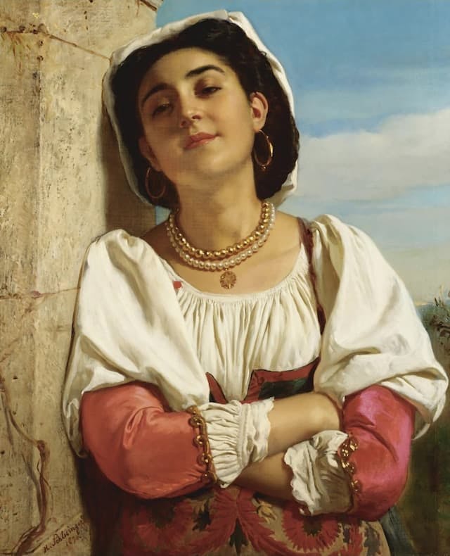La peinture 'An italian beauty' d'Henri-guillaume Schlesinger